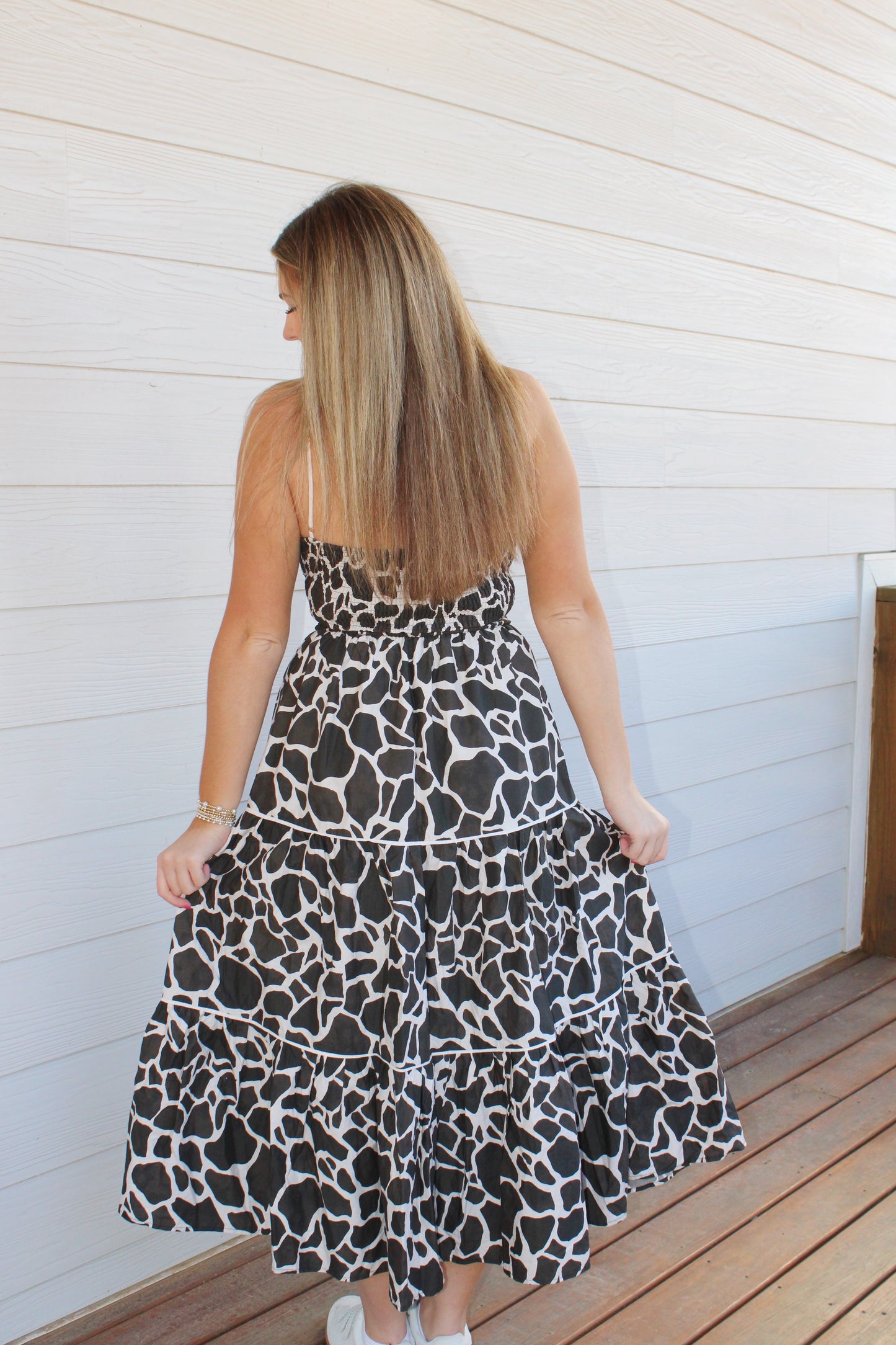 Anna Midi Dress -Ivory Black