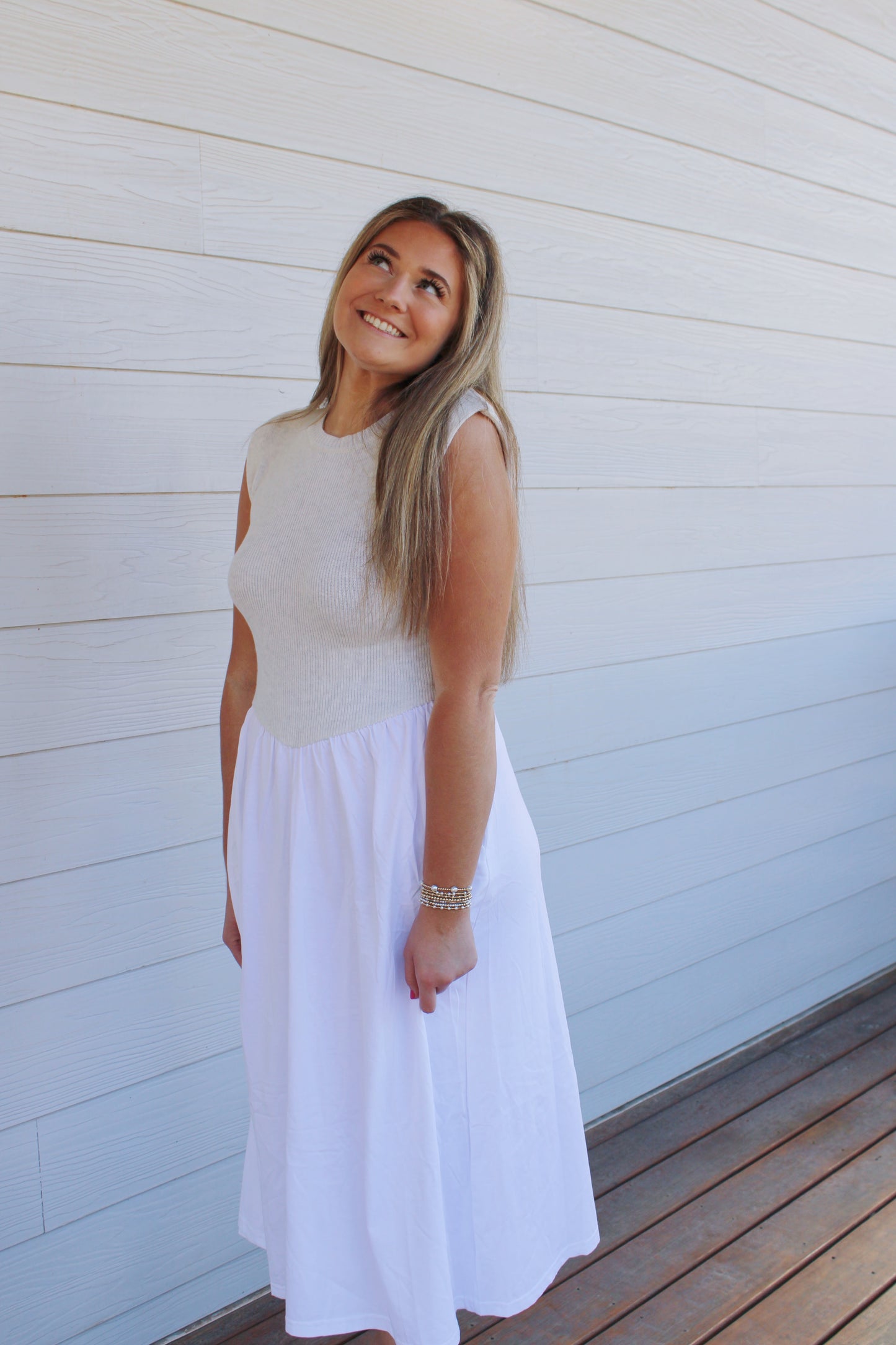 Morgan Midi Dress -White