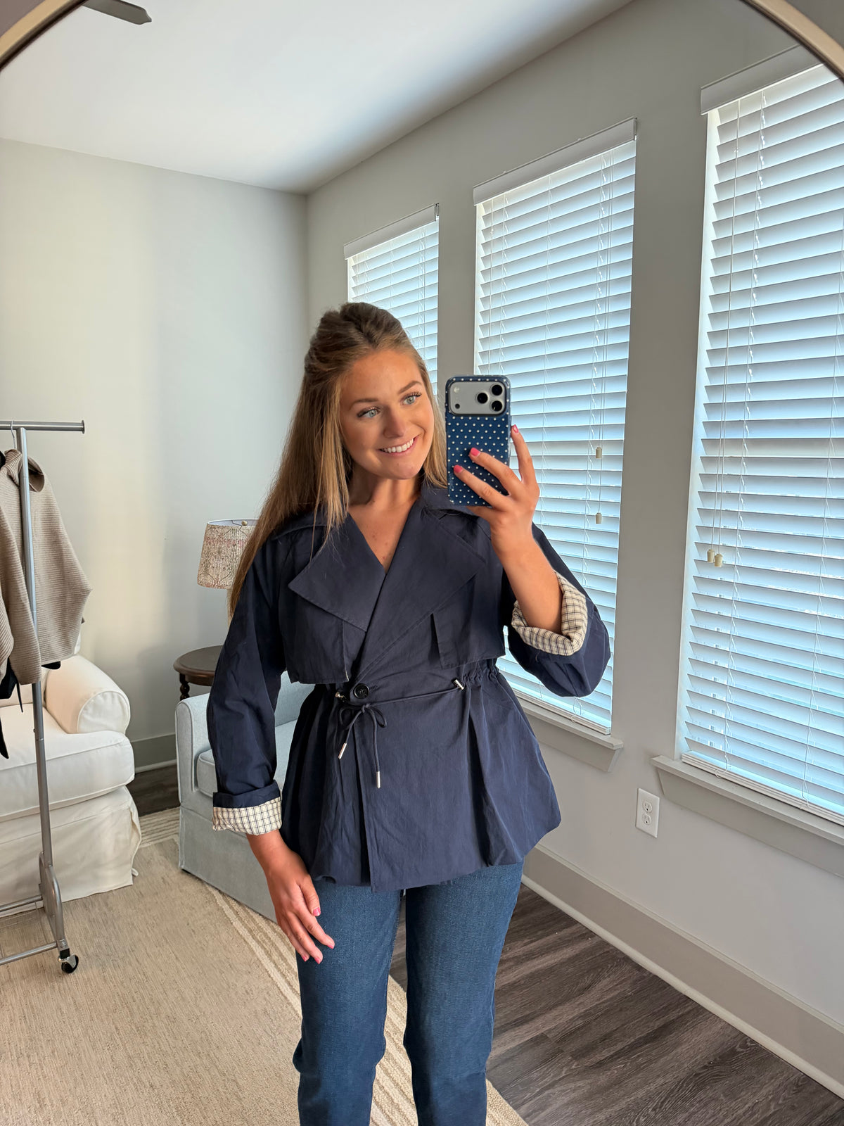 Oliver Trench Coat- Navy