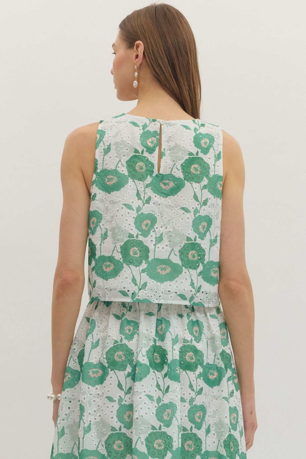 Green Floral Top
