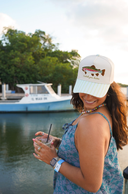 Catch You Later - Green Stripe Hat