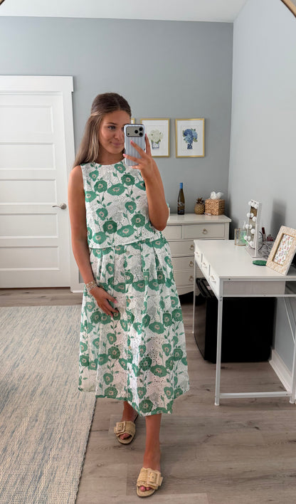 Green Floral Top