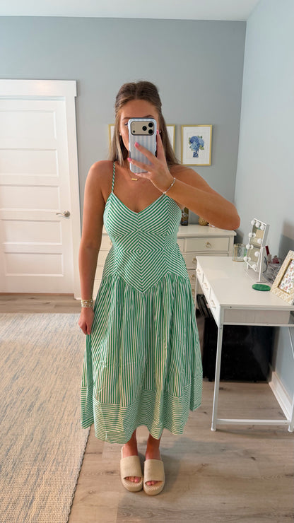 Clover Stripe Midi Dress