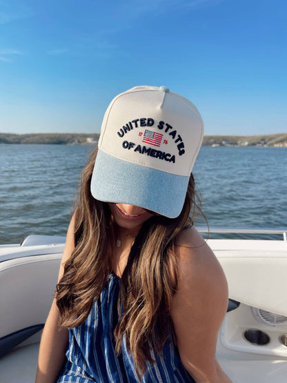United States of America - Denim Blue Trucker Hat