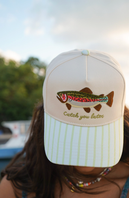 Catch You Later - Green Stripe Hat