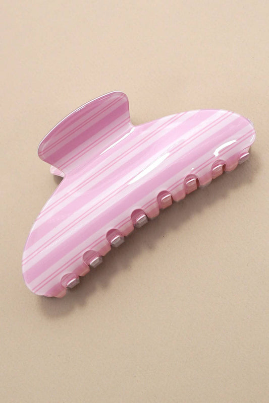 Jumbo Claw Clip - Pink Stripe
