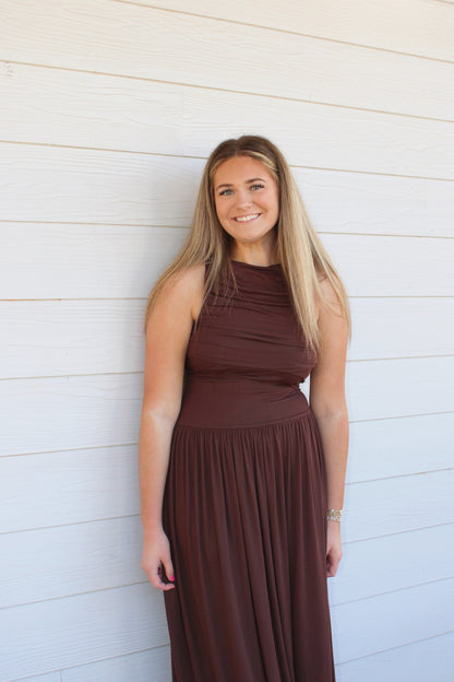 Riley Maxi Dress -Brown