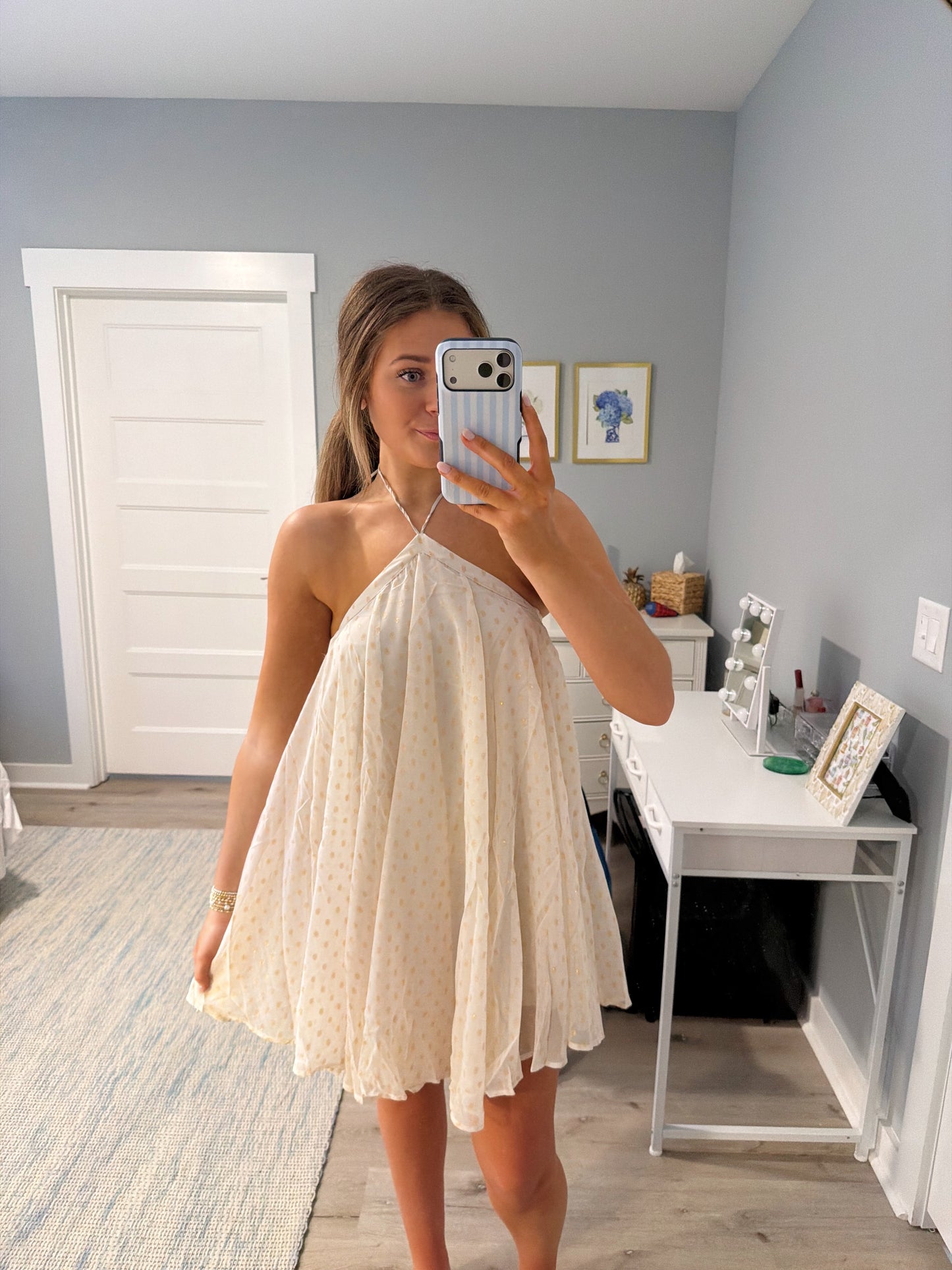 Flowy Halter Mini Dress