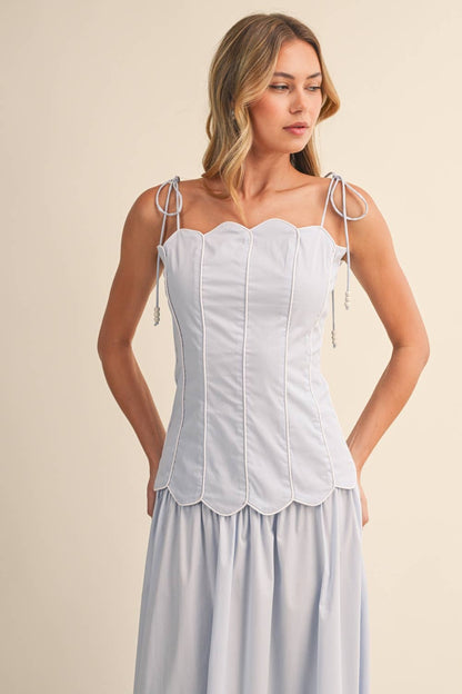 Baby Blue Scalloped Top