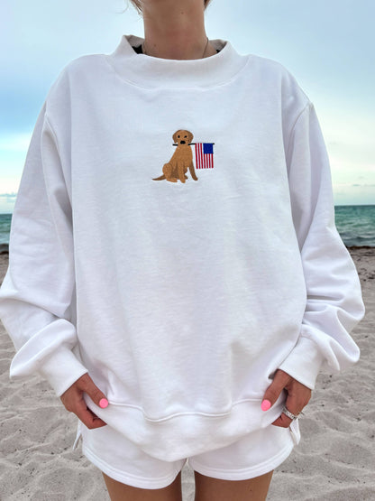 Beau Flag Dog Mockneck Sweatshirt