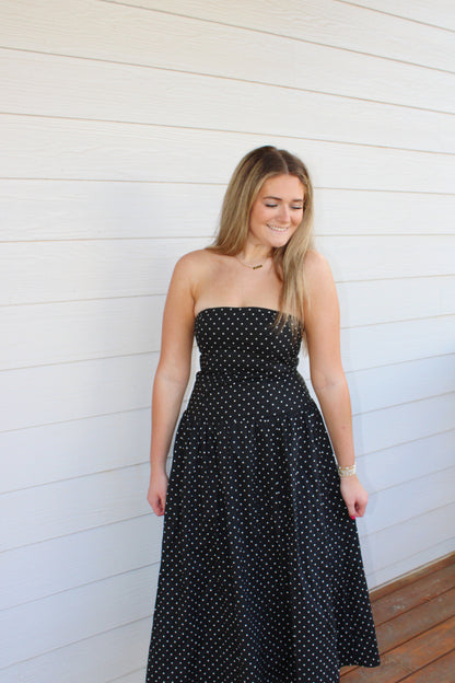 Polka Dot Tube Maxi Dress