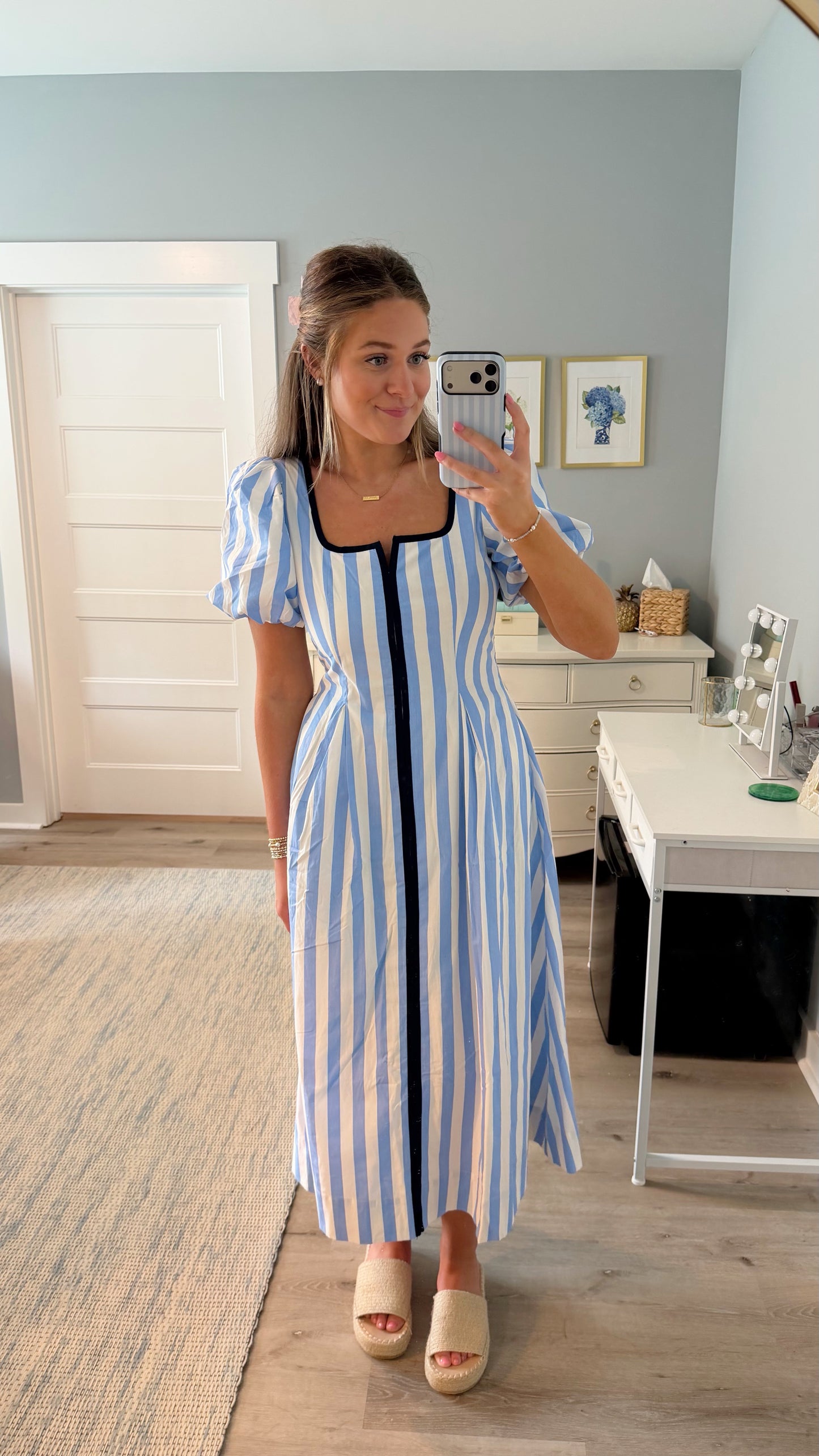 Valerie Midi Dress -Blue