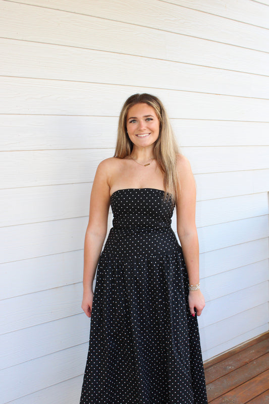 Polka Dot Tube Maxi Dress