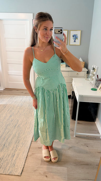 Clover Stripe Midi Dress