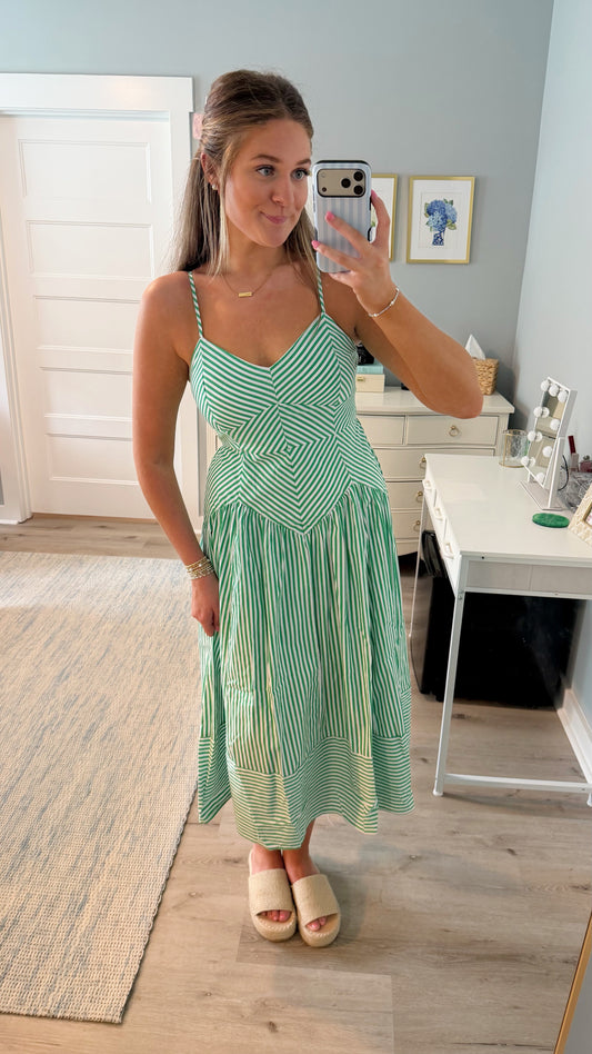 Clover Stripe Midi Dress