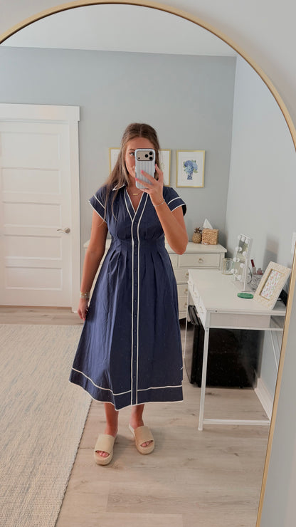 Sailor Button Down Midi Dress