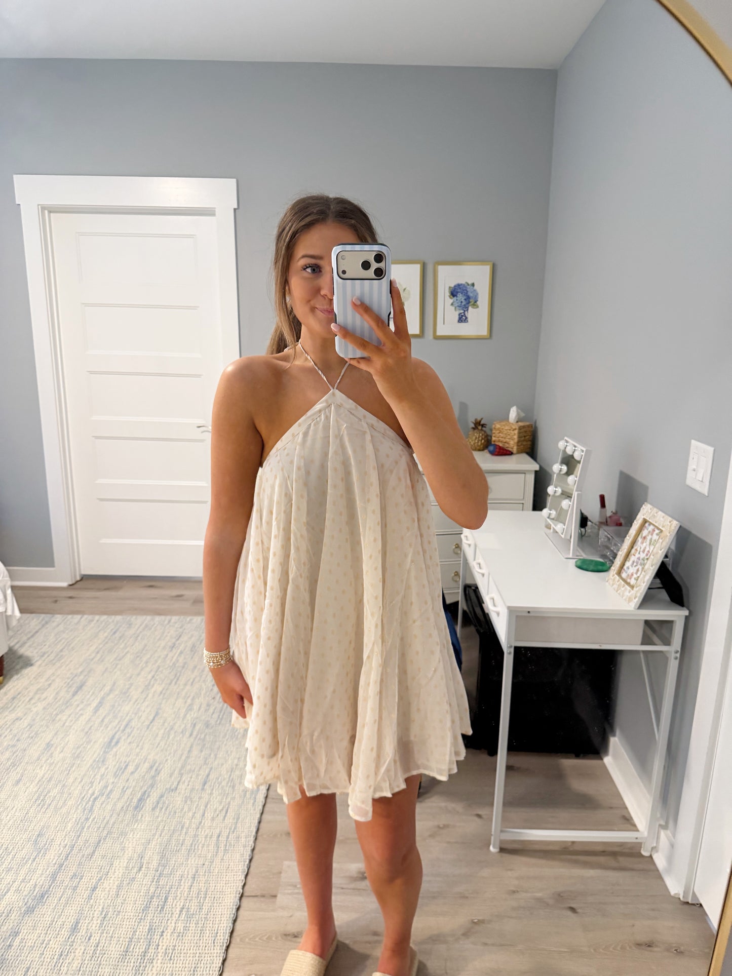 Flowy Halter Mini Dress