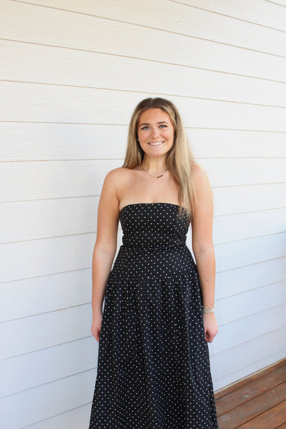 Polka Dot Tube Maxi Dress