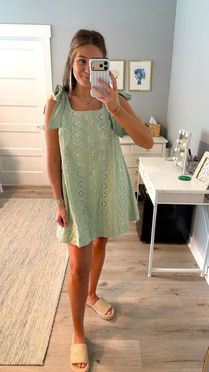 Harbor Striped Mini Dress - Green