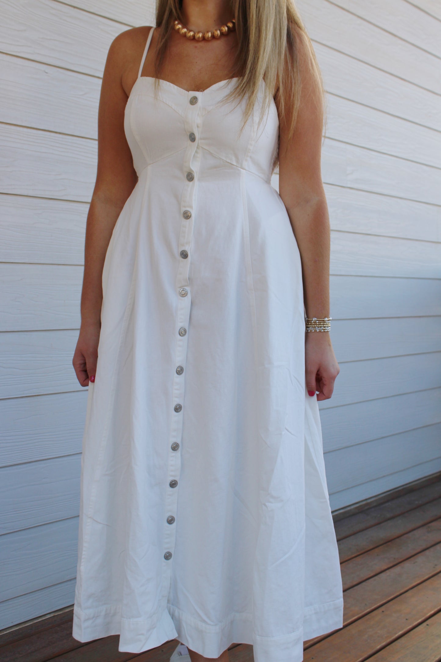 Olivia Midi Dress -White