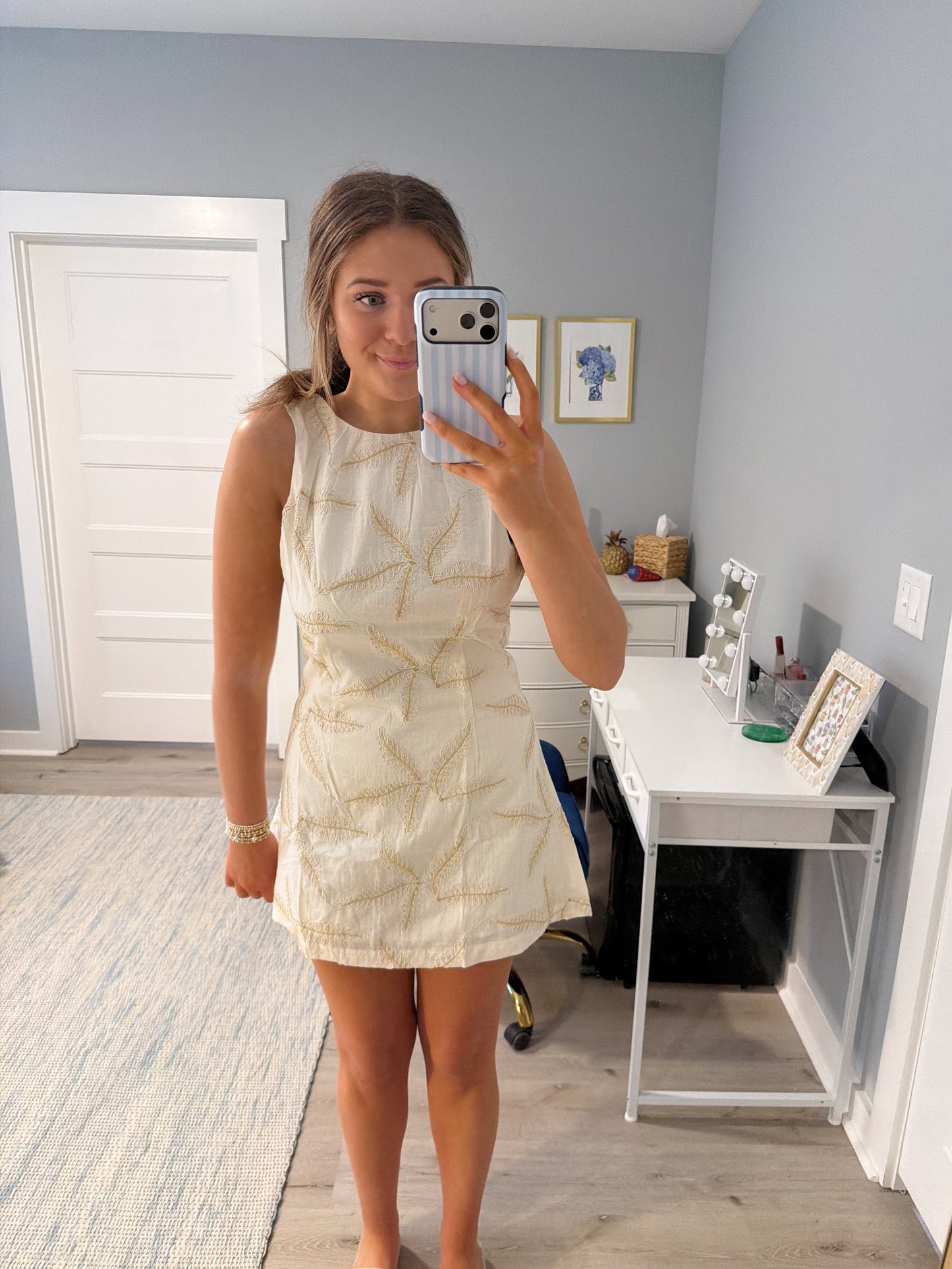 Starfish Embroidered Mini Dress