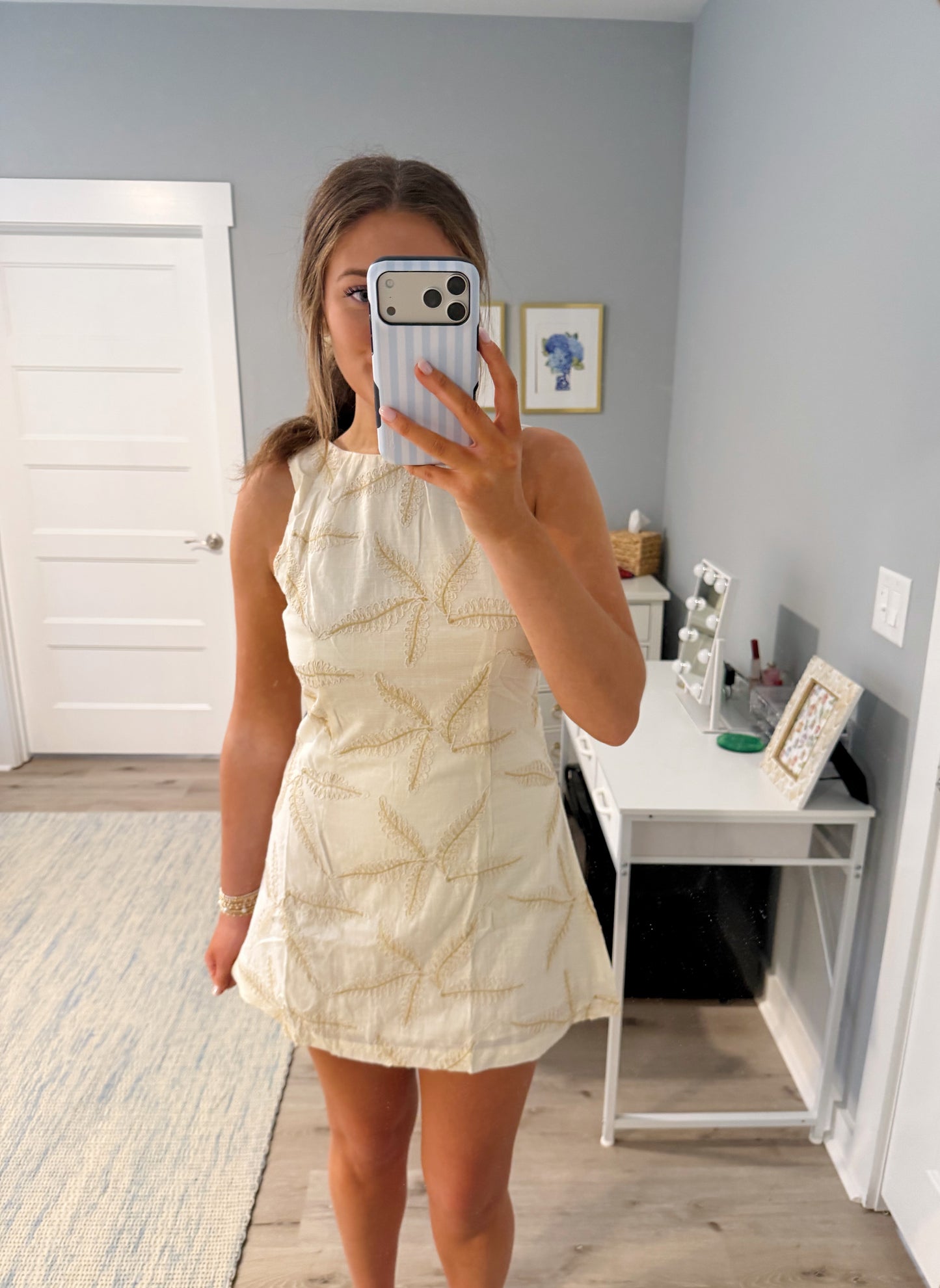 Starfish Embroidered Mini Dress