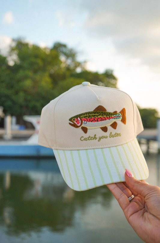Catch You Later - Green Stripe Hat