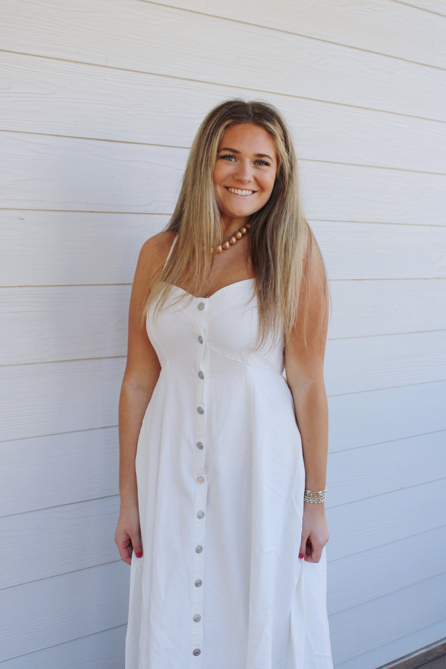 Olivia Midi Dress -White