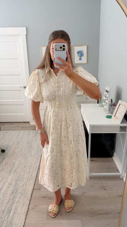Beige Garden Maxi Dress