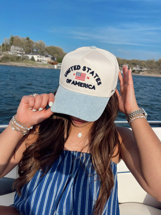 United States of America - Denim Blue Trucker Hat