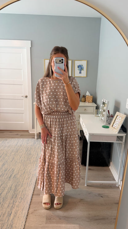 Sally Polka Dot Midi Skirt