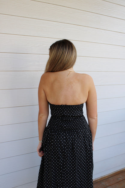 Polka Dot Tube Maxi Dress