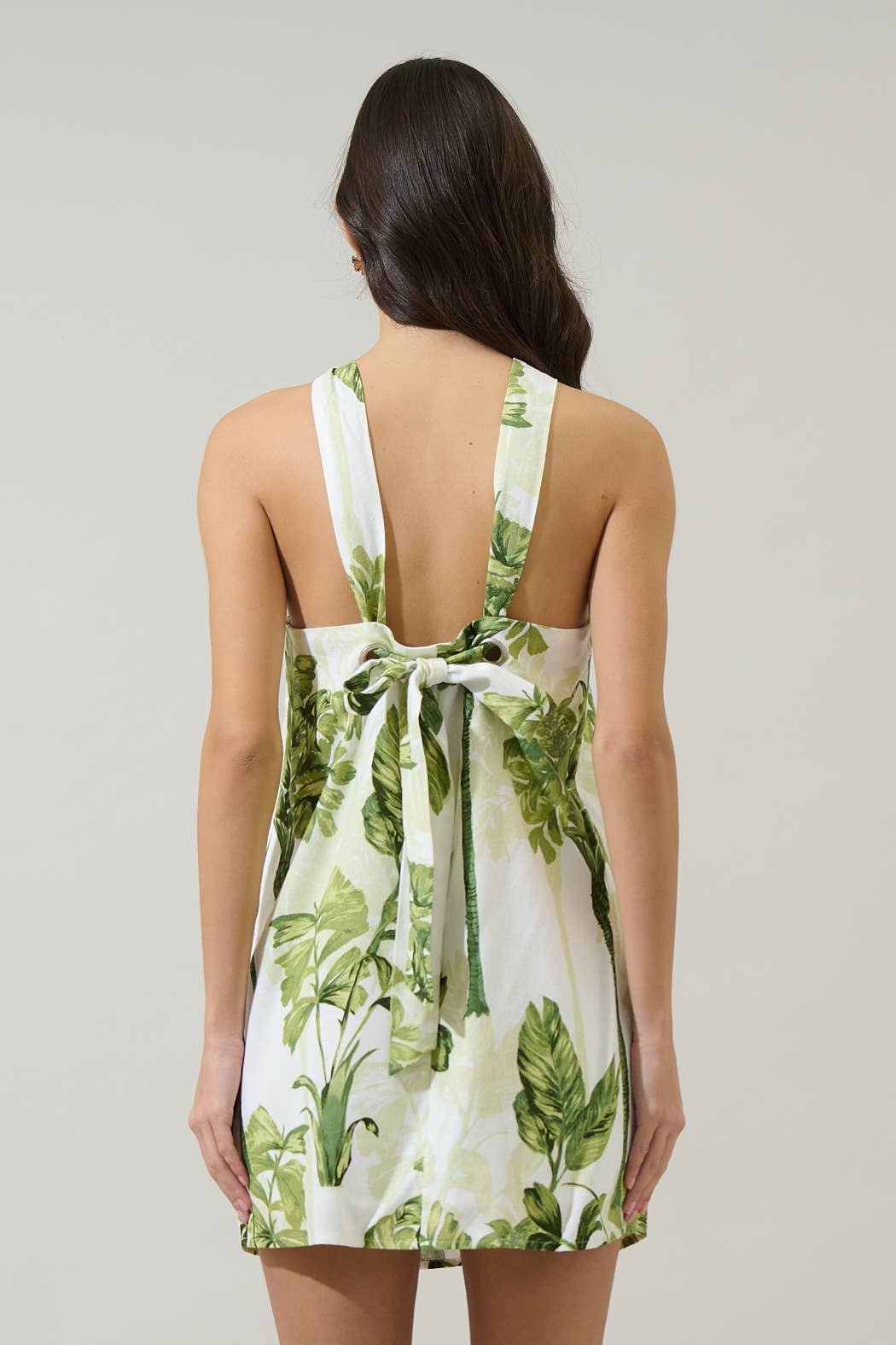 Tropical Halter Mini Dress