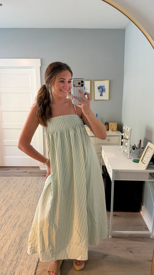Green Stripe Maxi Dress