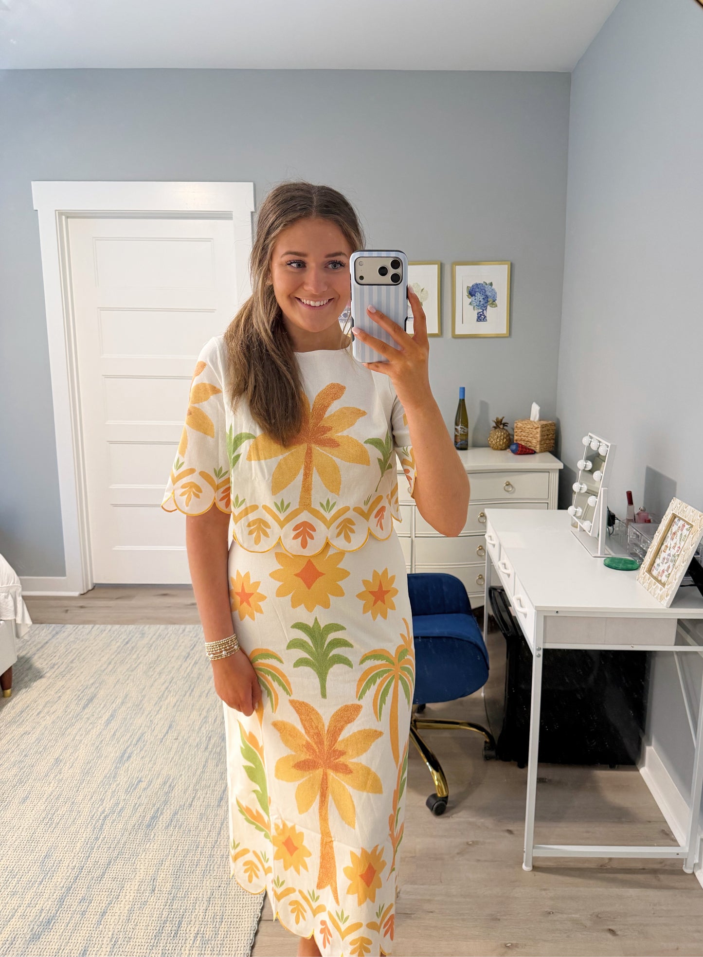 Tropic Straight Midi skirt