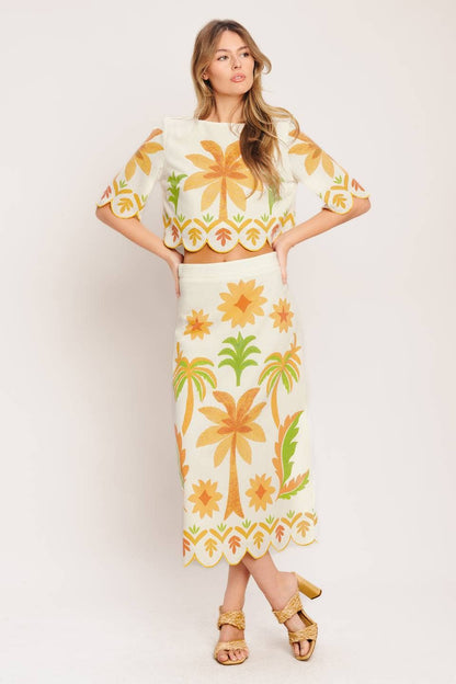 Tropic Straight Midi skirt