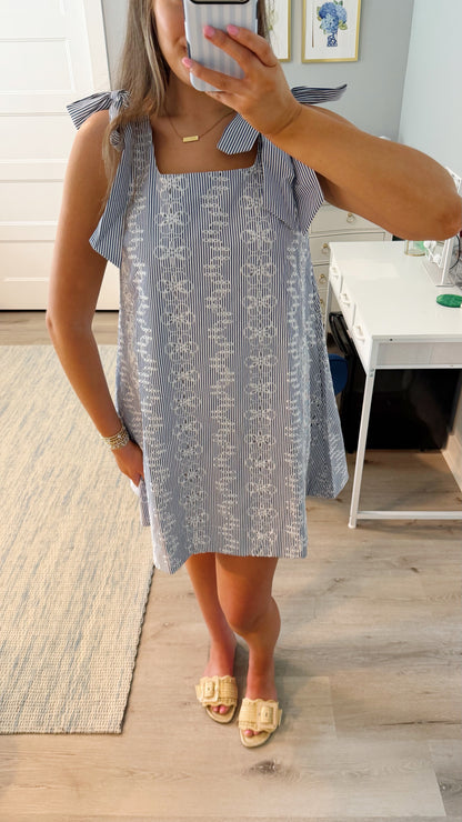 Harbor Stripe Mini Dress - Navy