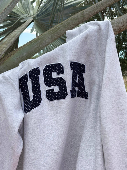 Polka Dot USA Mockneck Sweatshirt