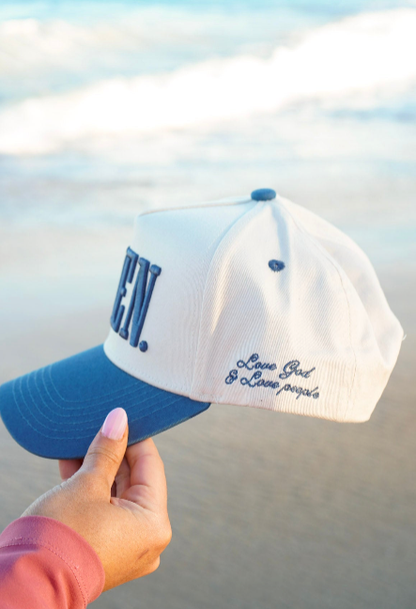 AMEN. - Slate Blue Vintage Trucker Hat