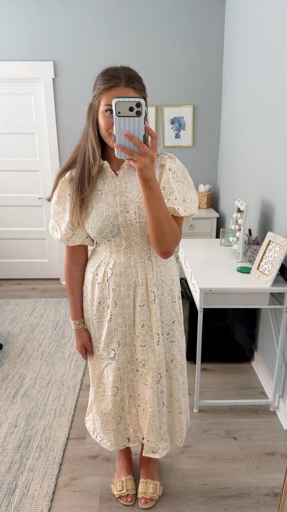Beige Garden Maxi Dress