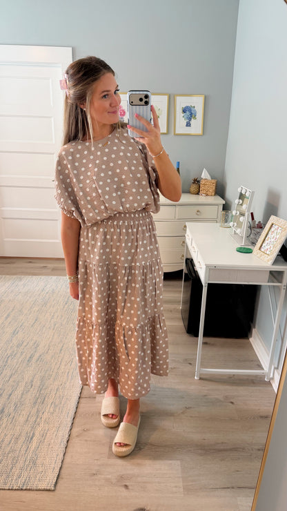 Sally Polka Dot Midi Skirt