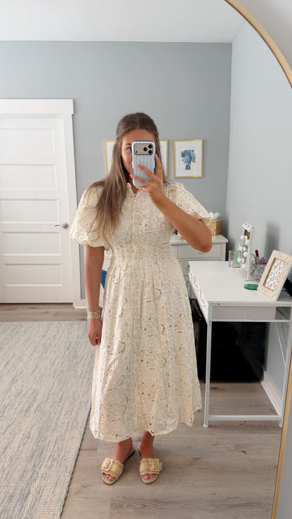 Beige Garden Maxi Dress