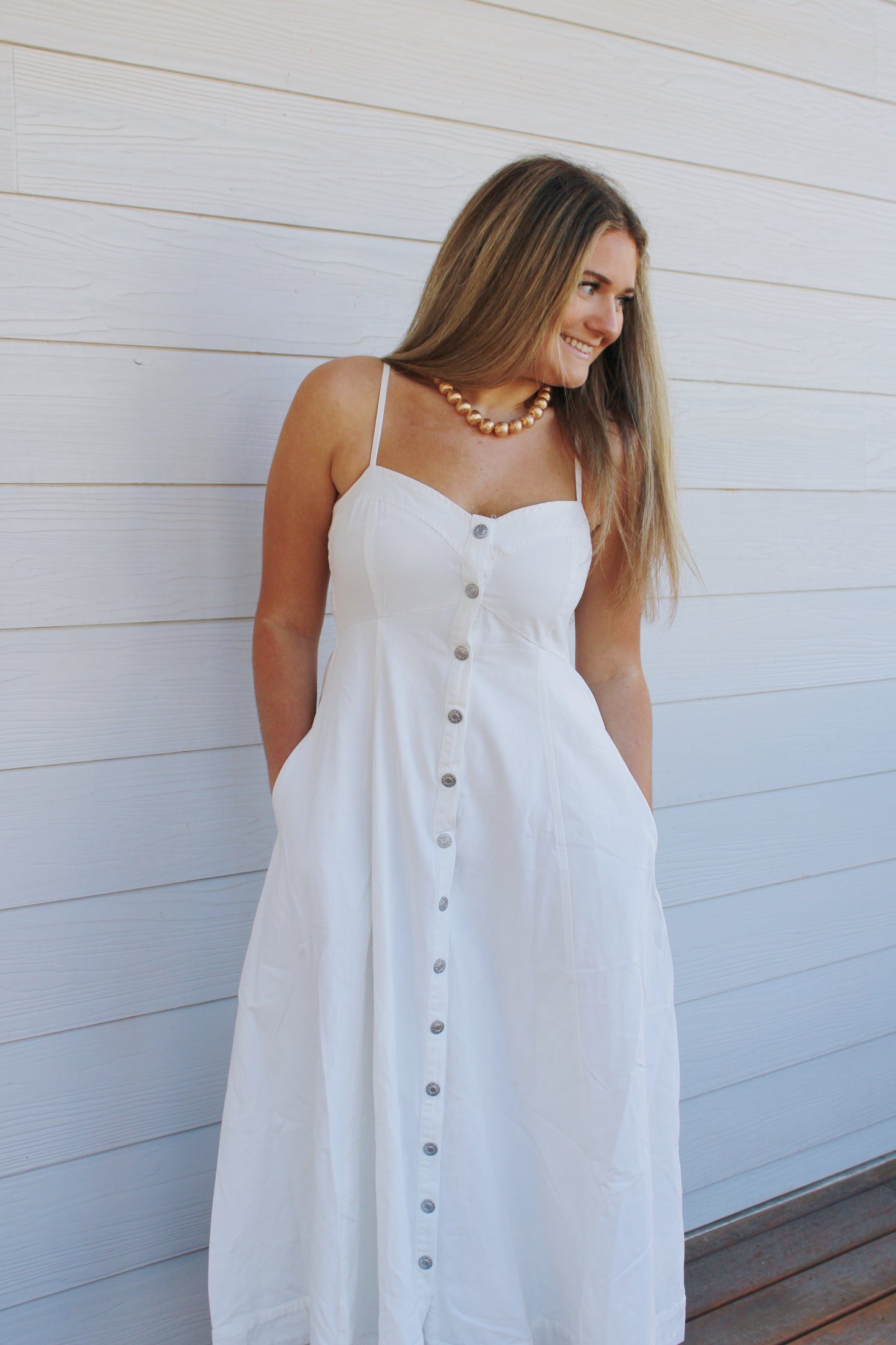 Olivia Midi Dress -White