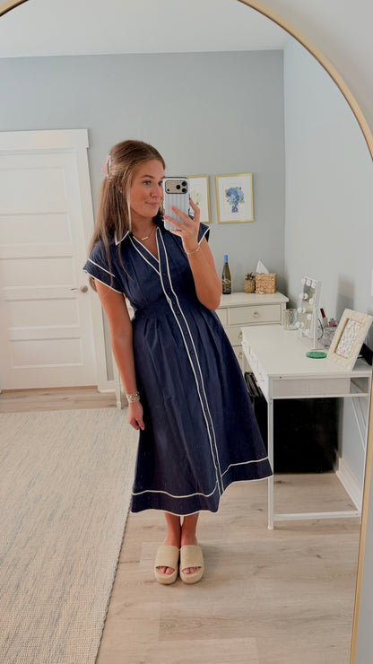 Sailor Button Down Midi Dress