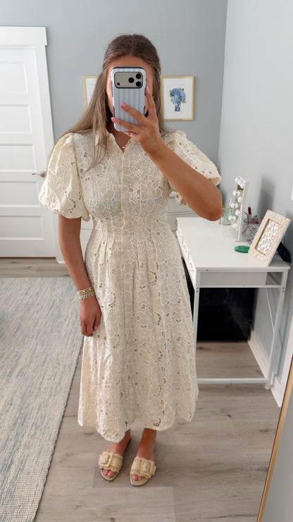 Beige Garden Maxi Dress