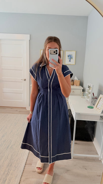 Sailor Button Down Midi Dress