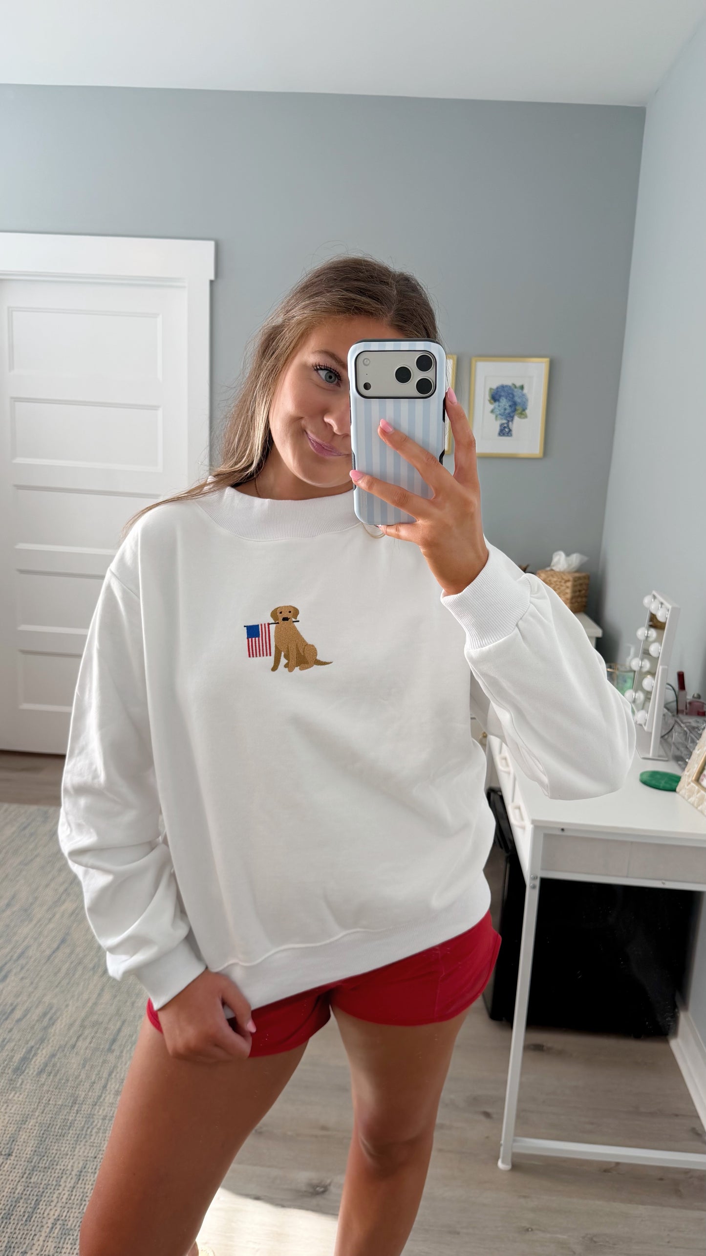 Beau Flag Dog Mockneck Sweatshirt