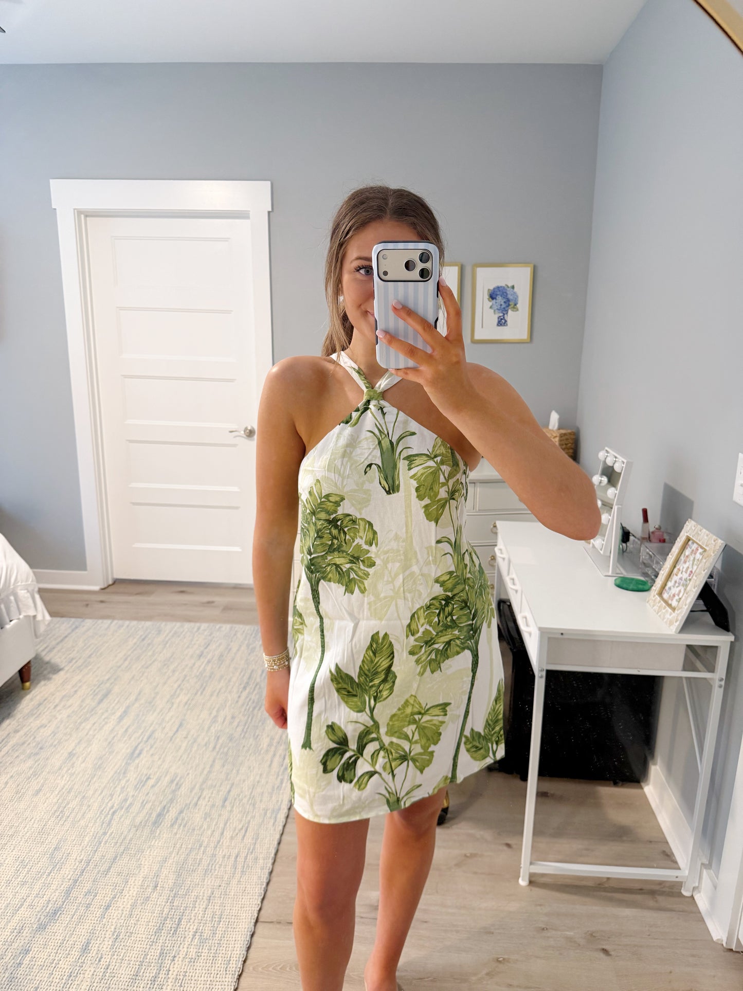 Tropical Halter Mini Dress