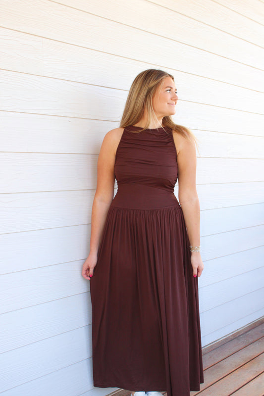 Riley Maxi Dress -Brown