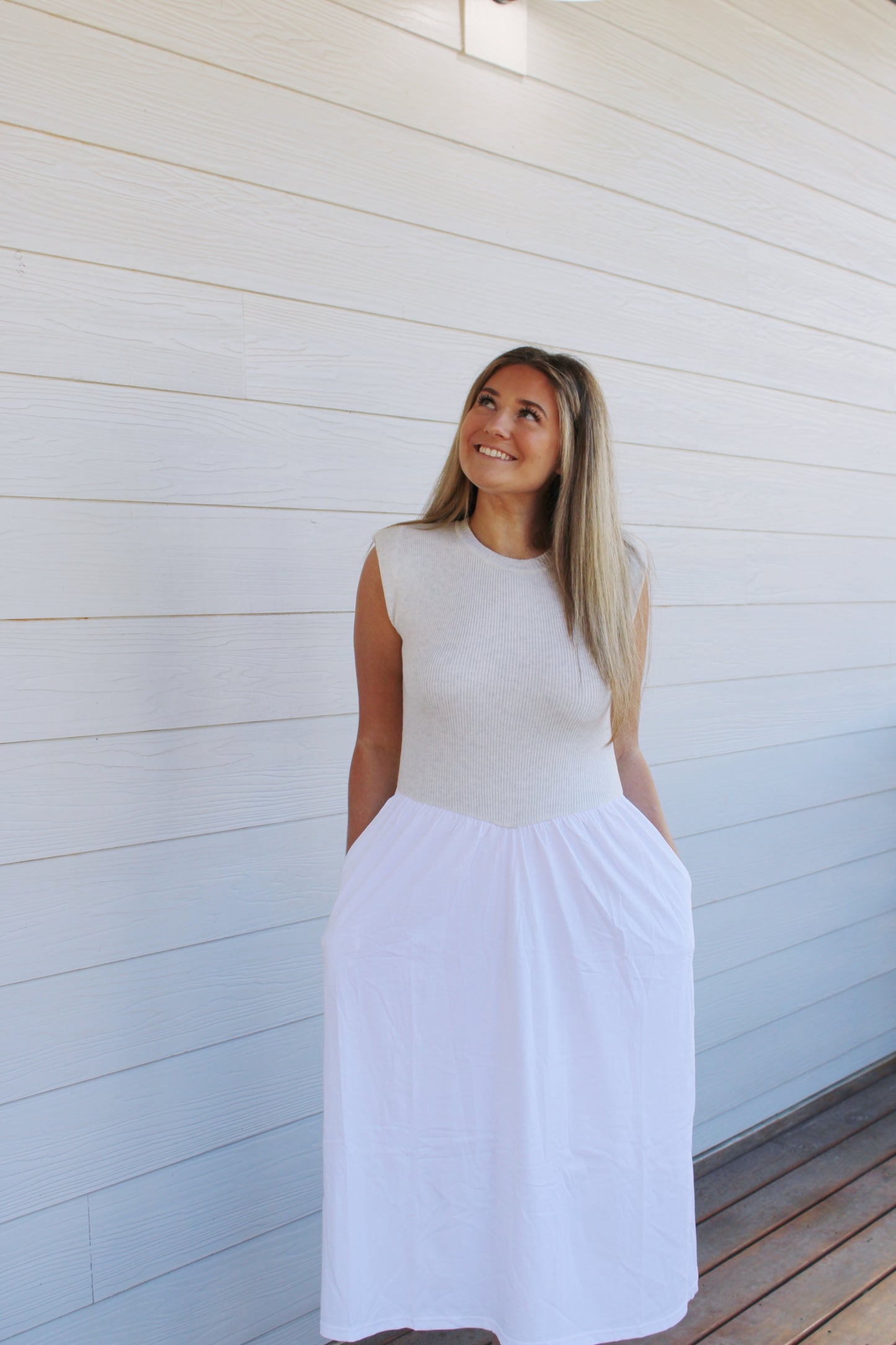 Morgan Midi Dress -White